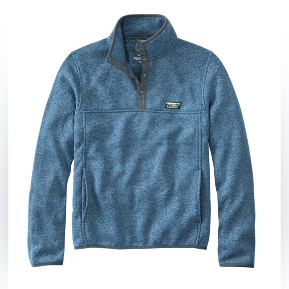 L.L.Bean Men’s Sweater Fleece Pullover Heather Blue Transitional Layer  ,size M - Picture 1 of 9